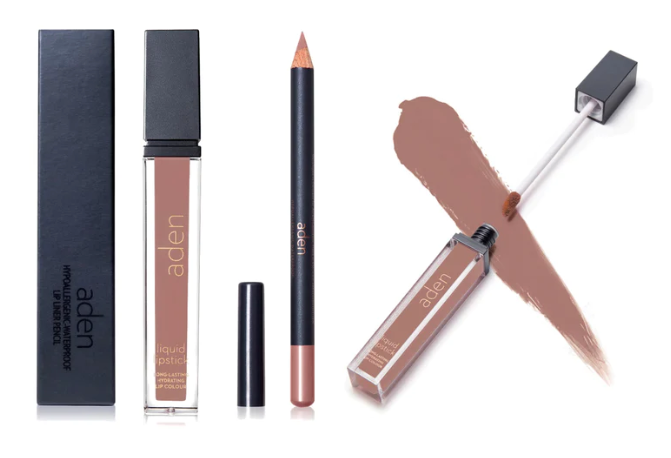 aden kit de labial (labial liquido + delineador)