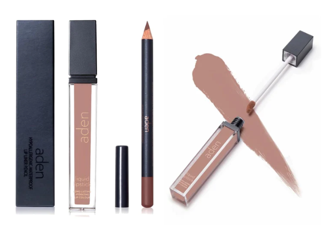 aden kit de labial (labial liquido + delineador)