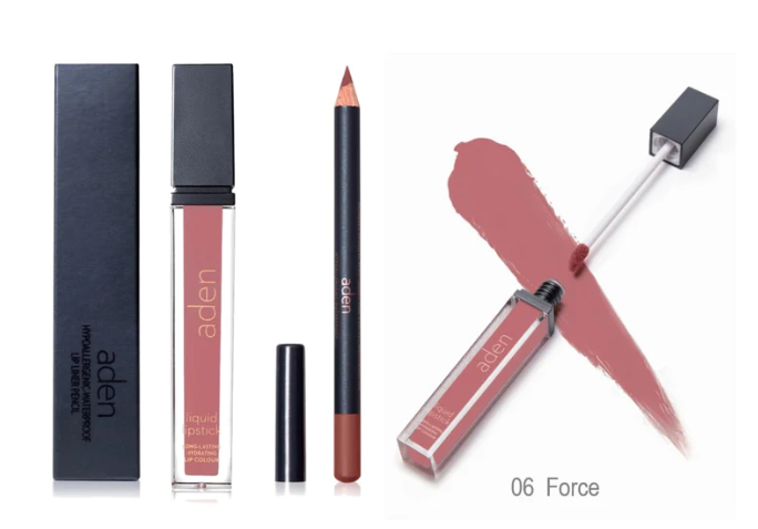 aden kit de labial (labial liquido + delineador)