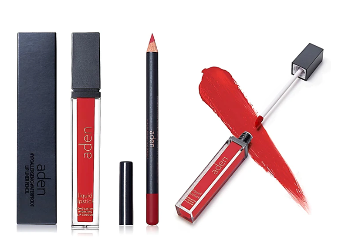 aden kit de labial (labial liquido + delineador)