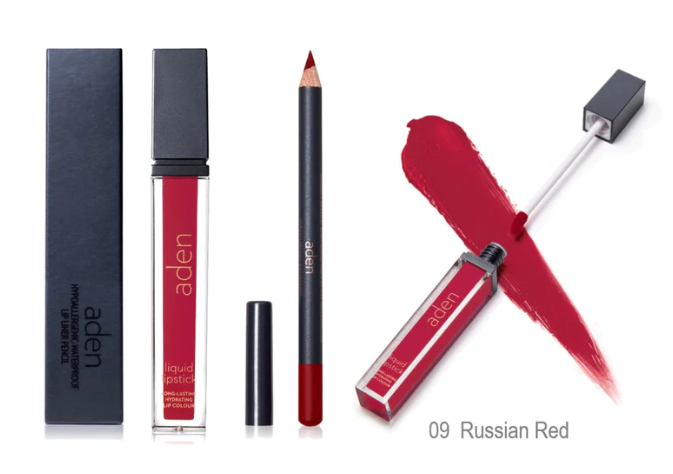 aden kit de labial (labial liquido + delineador)
