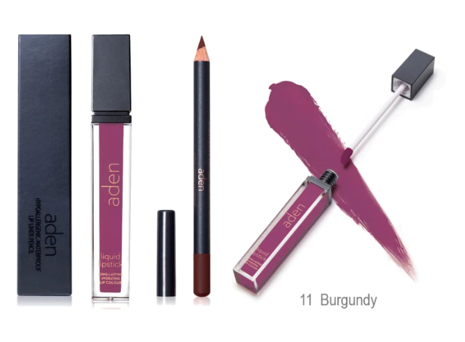 aden kit de labial (labial liquido + delineador)