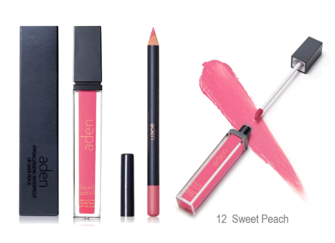 aden kit de labial (labial liquido + delineador)