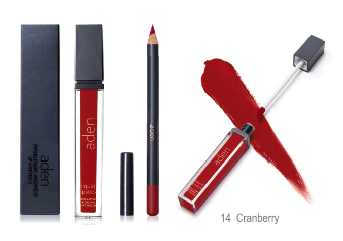 aden kit de labial (labial liquido + delineador)
