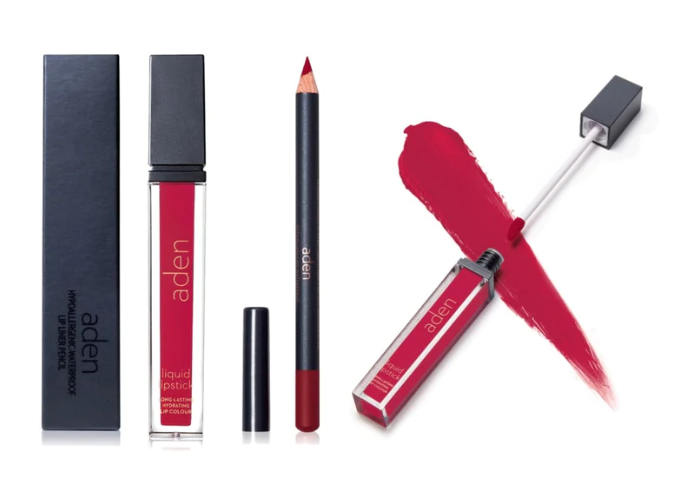 aden kit de labial (labial liquido + delineador)