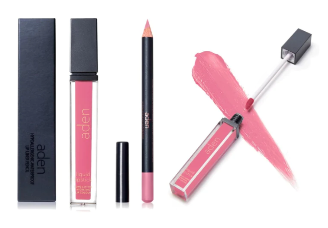 aden kit de labial (labial liquido + delineador)