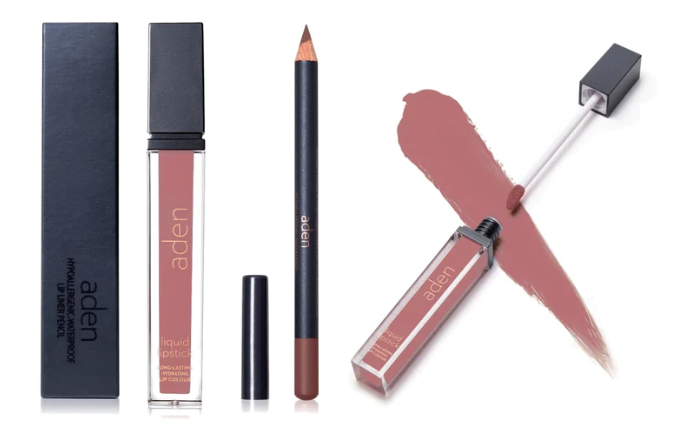 aden kit de labial (labial liquido + delineador)