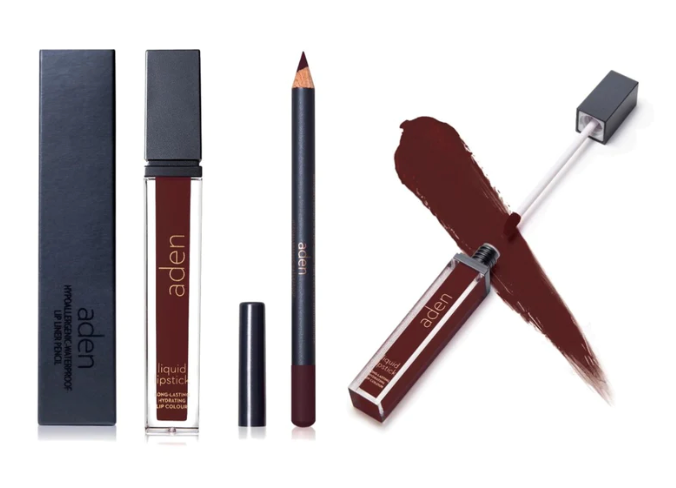 aden kit de labial (labial liquido + delineador)