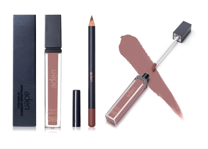 aden kit de labial (labial liquido + delineador)