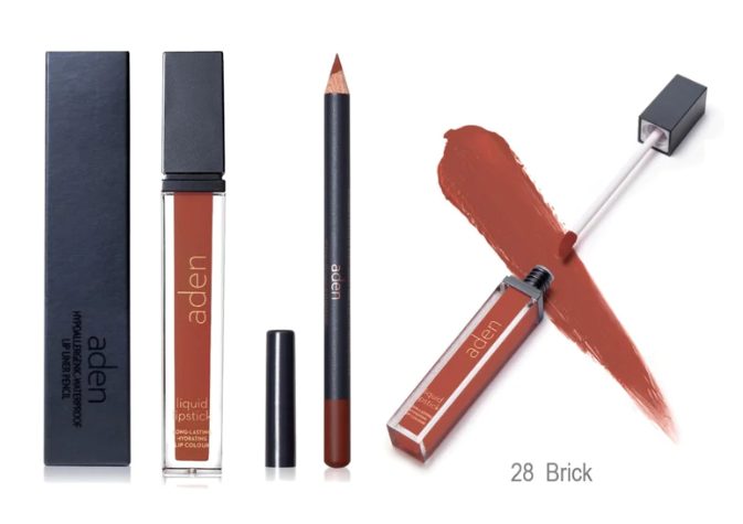 aden kit de labial (labial liquido + delineador)