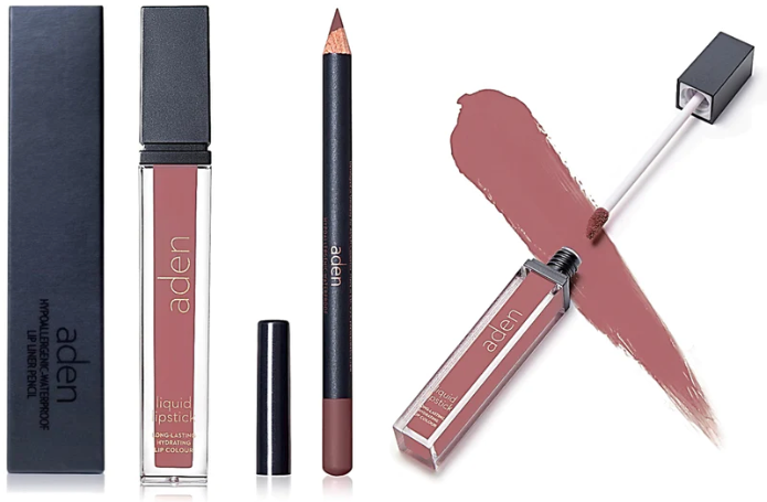 aden kit de labial (labial liquido + delineador)