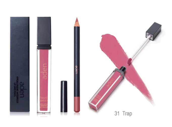 aden kit de labial (labial liquido + delineador)